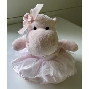 Burton & Burton Ballerina Hippo Plush Pink Tutu Stuffed Animal Doll Toy Soft 11”